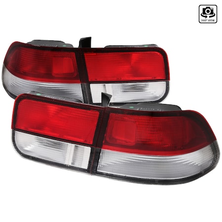 Spec-D Tuning 96-00 Honda Civic Tail Lights Red Clear Lens Coupe Model LT-CV962RPW-RS